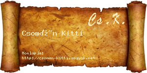 Csomán Kitti névjegykártya